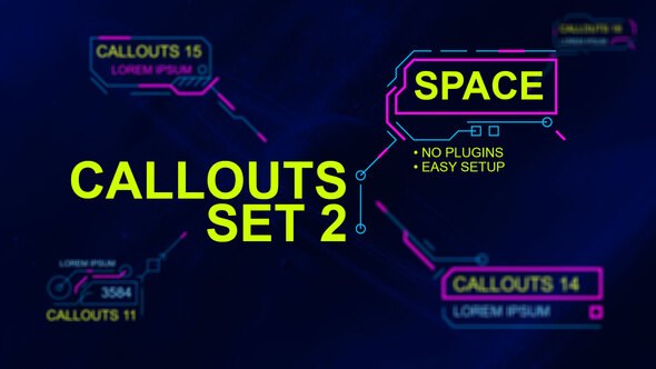 Videohive Callouts set 2 space Infographics template preview
