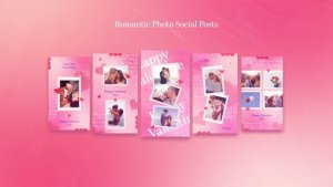 Videohive Romantic Photo Social Posts Video Displays template preview