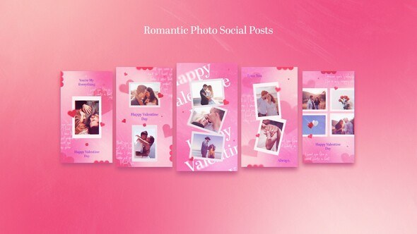 Videohive Romantic Photo Social Posts Video Displays template preview