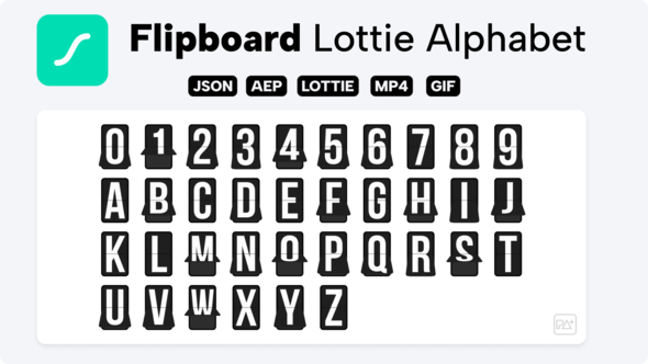 Videohive Flip Board Lottie Alphabet Titles template preview