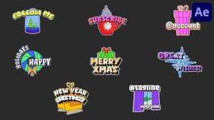 Videohive Christmas Logo Badges for After Effects Logo Stings template preview