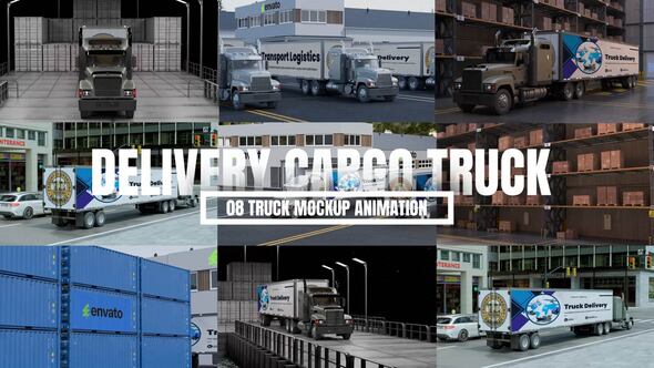 Videohive Delivery Cargo Truck Mockup Promo Product Promo template preview