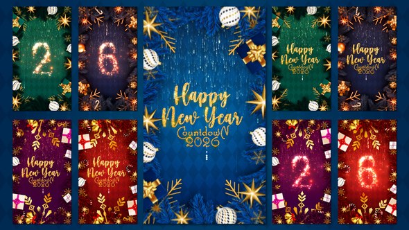 Videohive New Year Story Elements template preview