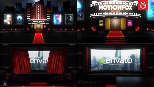 Videohive Curtain Cinema Logo Intro Reveal Openers template preview