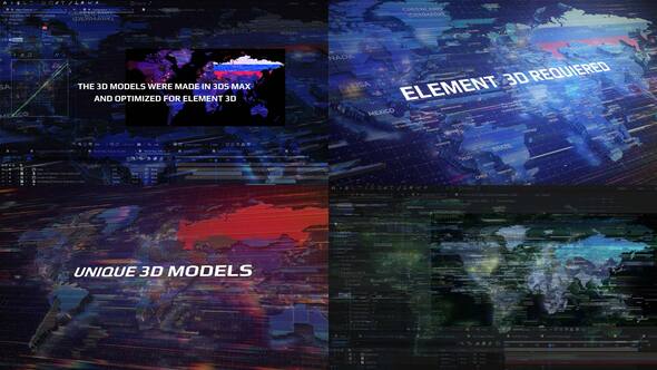 Videohive World Map For Element 3D Elements template preview