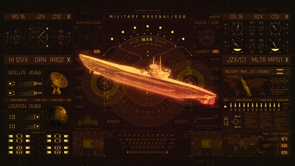 Videohive HUD PRO Military Submarine Elements template preview
