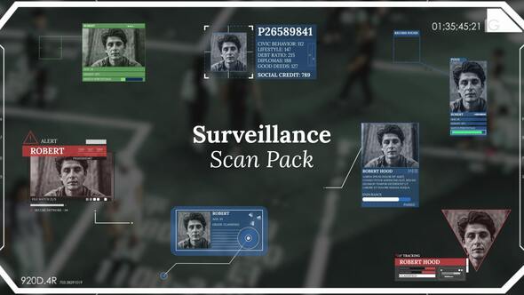 Videohive Surveillance Scan Pack Titles template preview