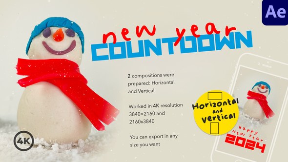 Videohive New Year - Countdown | Snowman Elements template preview