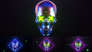 Videohive  Skull Glitch Logo Reveal Logo Stings template preview