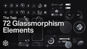 Videohive The Two - 72 Glassmorphism Elements Elements template preview