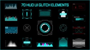 Videohive HUD UI Glitch Elements Elements template preview