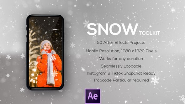 Videohive 50 Snow Overlays - Instagram - Vertical Resolution - For Mobile Videos Elements template preview