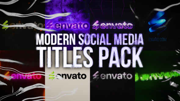 Videohive 8 Modern Social Media Titles Pack Titles template preview