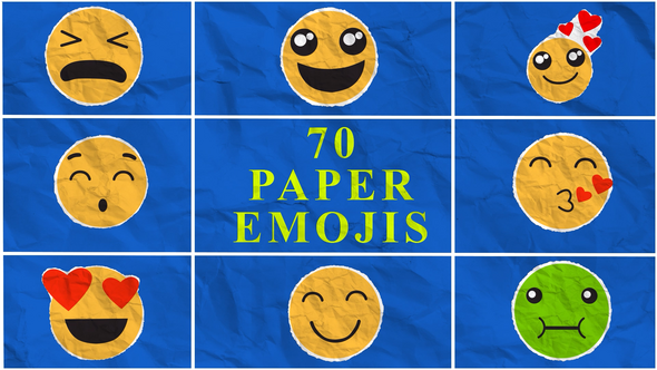 Paper Emoji Pack Premiere Pro template preview