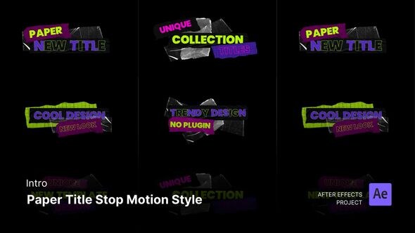 Videohive Intro/Opening - Paper Title Stop Motion Style After Effects Project Files Titles template preview