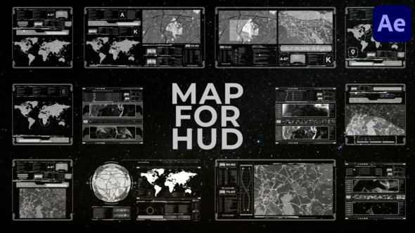 Videohive Map For HUD for After Effects Elements template preview