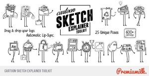 Cartoon Sketch Explainer Toolkit Video Displays template preview