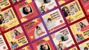 Videohive 90s Instagram Posts Product Promo template preview