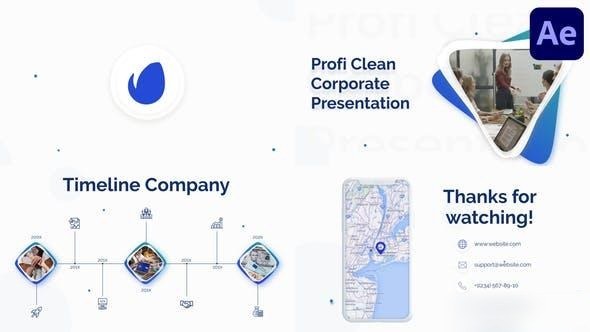 Videohive Profi Clean Corporate Presentation for After Effects Openers template preview