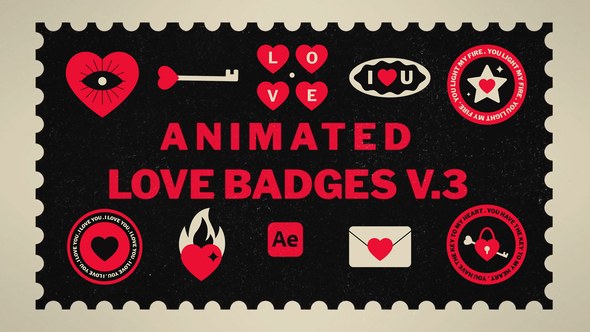 Videohive Animated Love Badges V.3 Elements template preview