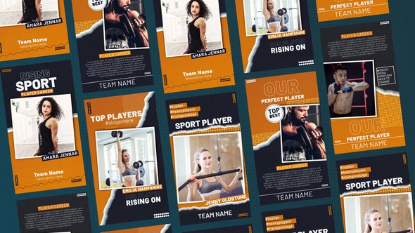 Videohive Rising Sport Player Stories Product Promo template preview