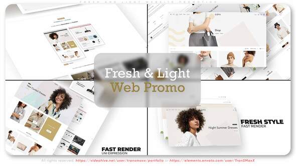 Videohive Fresh and Light Website Promotion Product Promo template preview