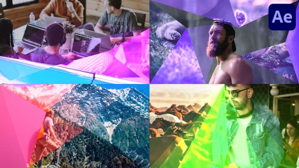 Videohive Glowing Triangular Transitions for After Effects Elements template preview