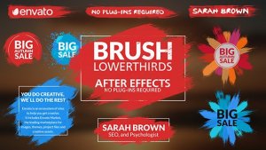 Brush Lower Thirds | After Effects Video Displays template preview
