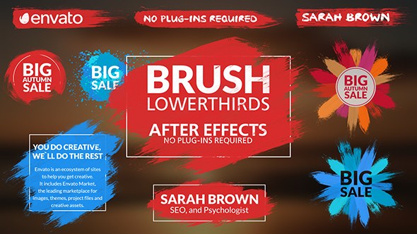 Brush Lower Thirds | After Effects Video Displays template preview