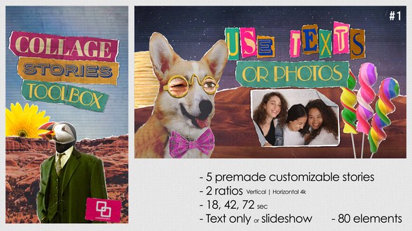 Videohive Collage Stories Toolbox Elements template preview