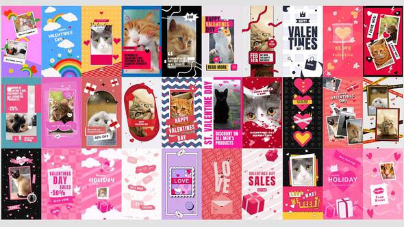 Videohive Valentine Day Stories Bundle 30in1 Elements template preview