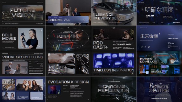 Videohive Modern Chrome Typography Titles template preview