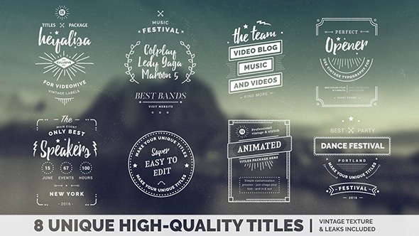 Vintage Titles Video Displays template preview