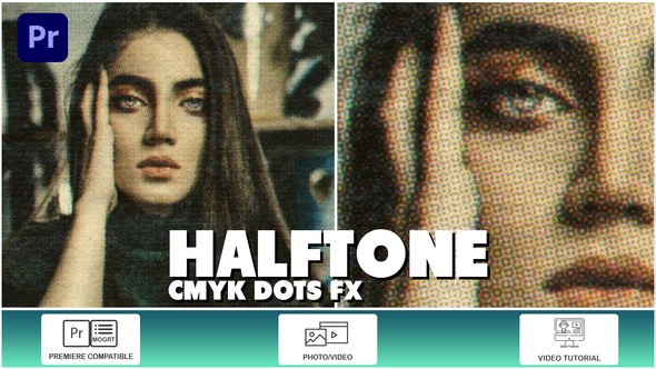 Halftone CMYK Dots FX I Premiere Premiere Pro template preview
