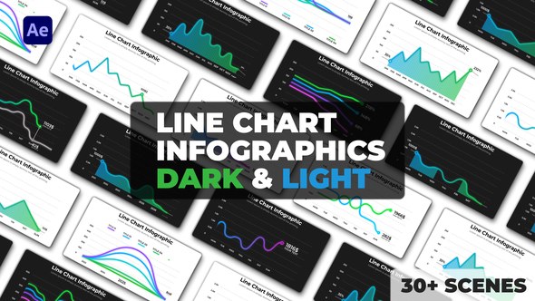 Videohive Line Chart Infographics | Dark and Light Themes Infographics template preview