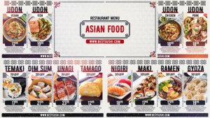 Asian Restaurant Menu Video Displays template preview