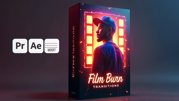 Videohive Film Burn Transitions 56036365 Elements template preview