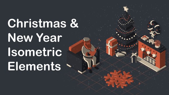 Videohive Christmas & New Year Isometric Elements Elements template preview