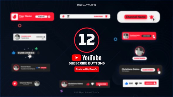 Videohive Youtube Subscribe Buttons Pack Elements template preview
