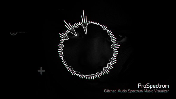 Glitched Audio Spectrum Music Visualizer Video Displays template preview