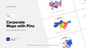 Videohive Corporate Maps With Pins Infographics template preview