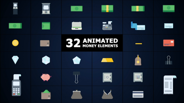 Videohive Animated Money Elements for After Effects Elements template preview