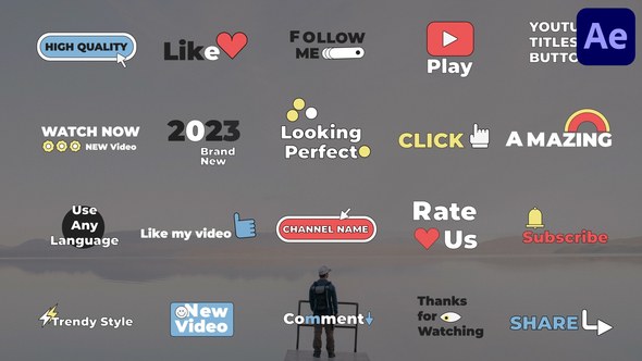 Videohive Youtube Titles Buttons for After Effects Titles template preview