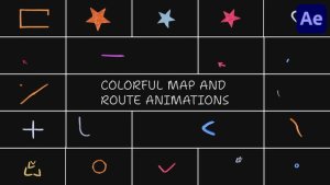 Videohive Colorful Map And Route Animations | After Effects Elements template preview