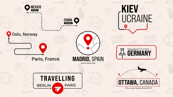 Videohive Travel Destination Location Titles | Lowerthirds Text Package Part 1 Titles template preview