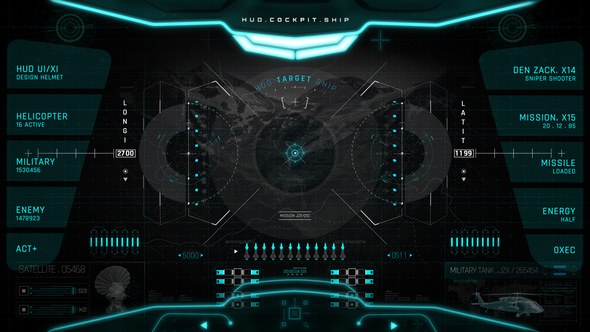 Videohive HUD PRO Military Cockpit 2 Elements template preview