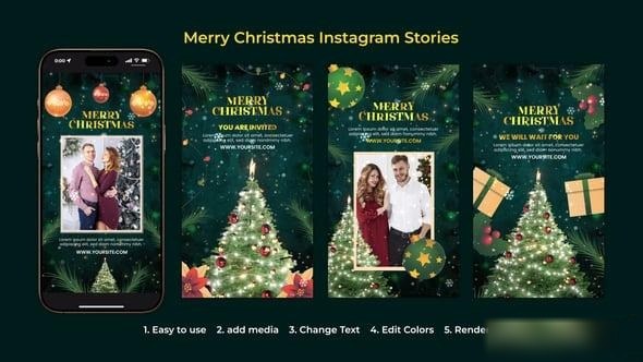 Videohive Merry Christmas Instagram stories | Christmas Opener Openers template preview