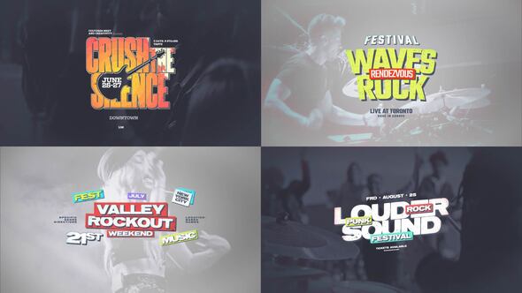 Videohive Grunge Kinetic Rock Titles Titles template preview