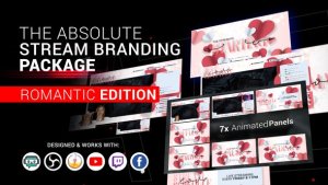 Videohive Stream Branding Package. Stream Overlays - Romantic Edition Broadcast-packages template preview