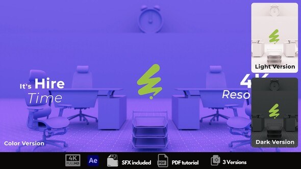 Videohive Time to Hire Logo Stings template preview